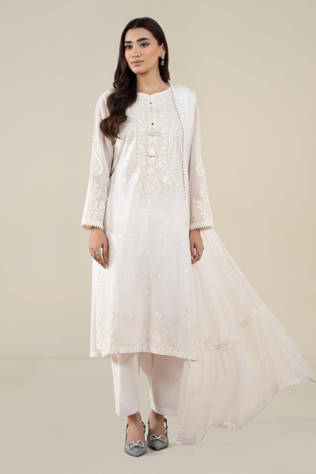 Maria B | Pre Fall 25 | Paper Cotton Suit 07 by Maria B - Designer Dress  - Type : Ladies Clothes - Available at Libayah - 100% Original 