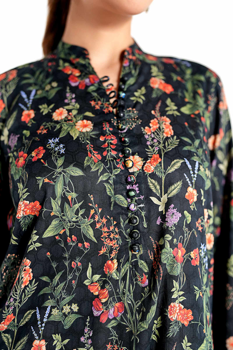 Maria B | Luxury Winter Pret 25 | DW-EF23-71R1-Black by Maria B - Designer Dress  - Type : Ladies Clothes - Available at Libayah - 100% Original 