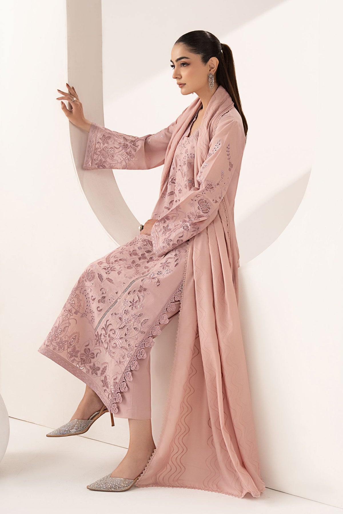 Maria B | Luxury Pret Pre Fall | DW-EF26-30-Lilac by Maria B - Designer Dress  - Type : Ladies Clothes - Available at Libayah - 100% Original 