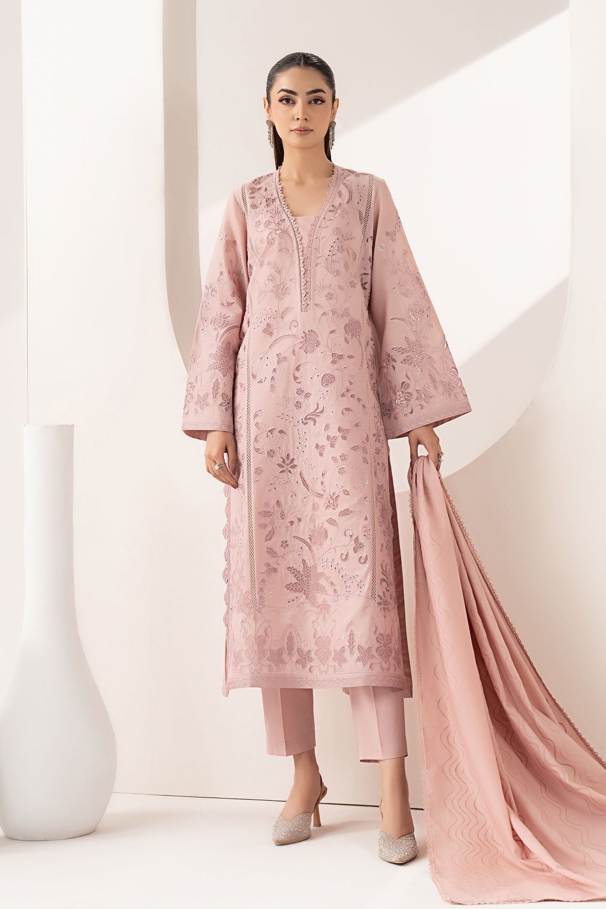 Maria B | Luxury Pret Pre Fall | DW-EF26-30-Lilac by Maria B - Designer Dress  - Type : Ladies Clothes - Available at Libayah - 100% Original 