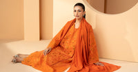 Maria B | Luxury Pret Pre Fall | DW-EF26-30-Orange by Maria B - Designer Dress  - Type : Ladies Clothes - Available at Libayah - 100% Original 