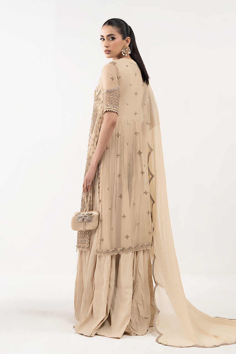 Maria B | Luxury Formals | SF-EF26-53-Coffee by Maria B - Designer Dress  - Type : Ladies Clothes - Available at Libayah - 100% Original 