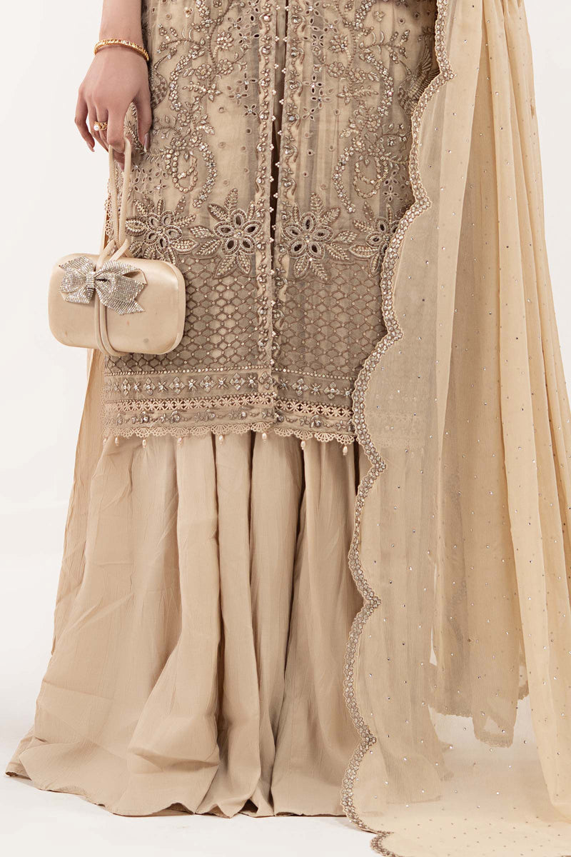 Maria B | Luxury Formals | SF-EF26-53-Coffee by Maria B - Designer Dress  - Type : Ladies Clothes - Available at Libayah - 100% Original 