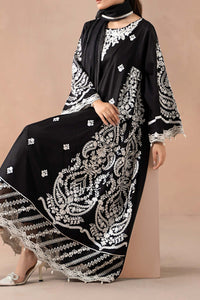 Maria B | Luxury Winter Pret 25 | DW-MN24-04R1-Black by Maria B - Designer Dress  - Type : Ladies Clothes - Available at Libayah - 100% Original 