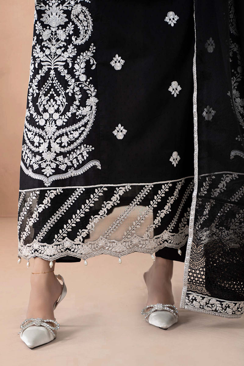 Maria B | Luxury Winter Pret 25 | DW-MN24-04R1-Black by Maria B - Designer Dress  - Type : Ladies Clothes - Available at Libayah - 100% Original 