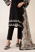 Maria B | Luxury Winter Pret 25 | DW-MN24-10R1-Black by Maria B - Designer Dress  - Type : Ladies Clothes - Available at Libayah - 100% Original 