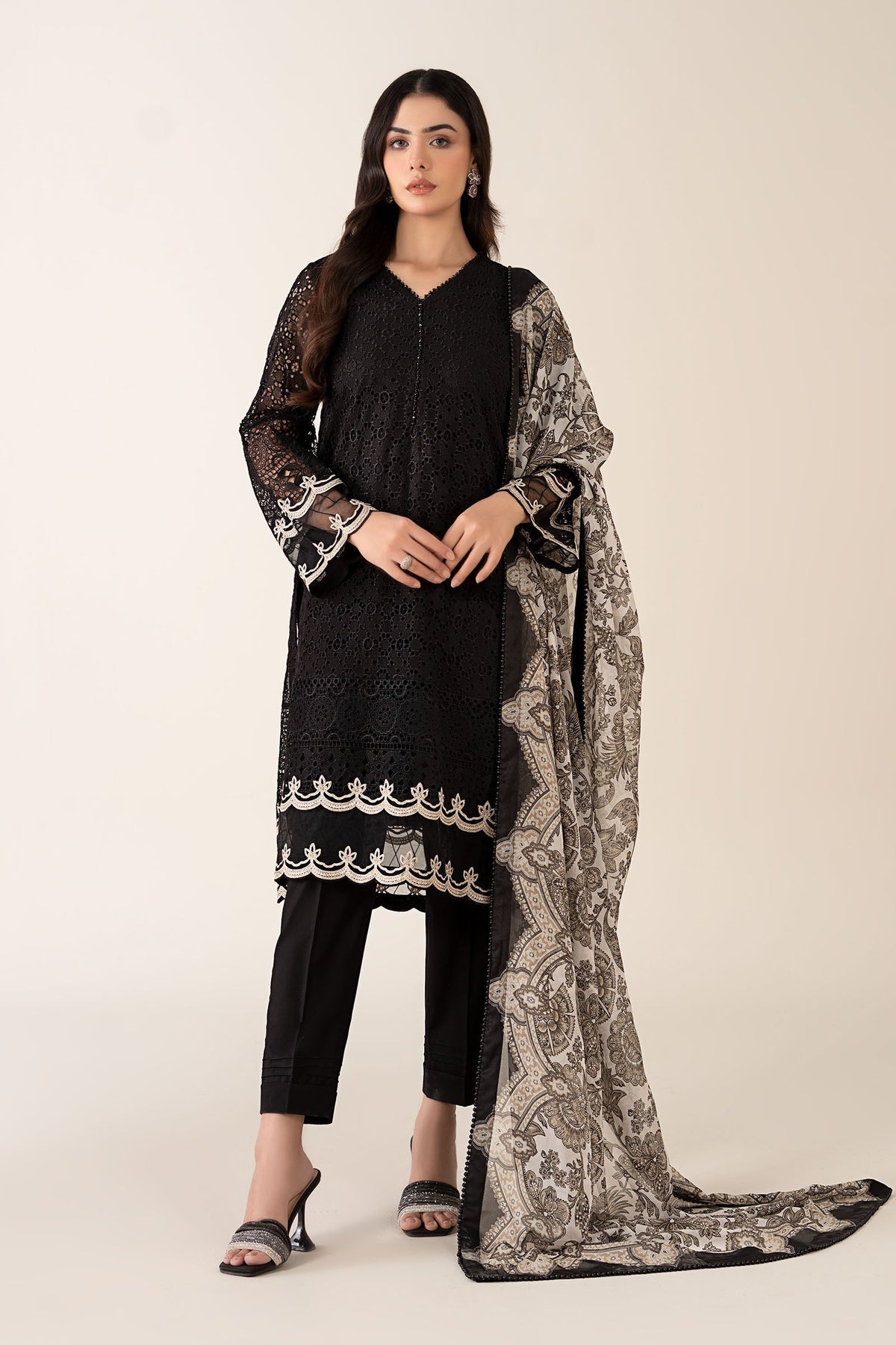 Maria B | Pre Fall 25 | Chiffon Suit 06 by Maria B - Designer Dress  - Type : Ladies Clothes - Available at Libayah - 100% Original 