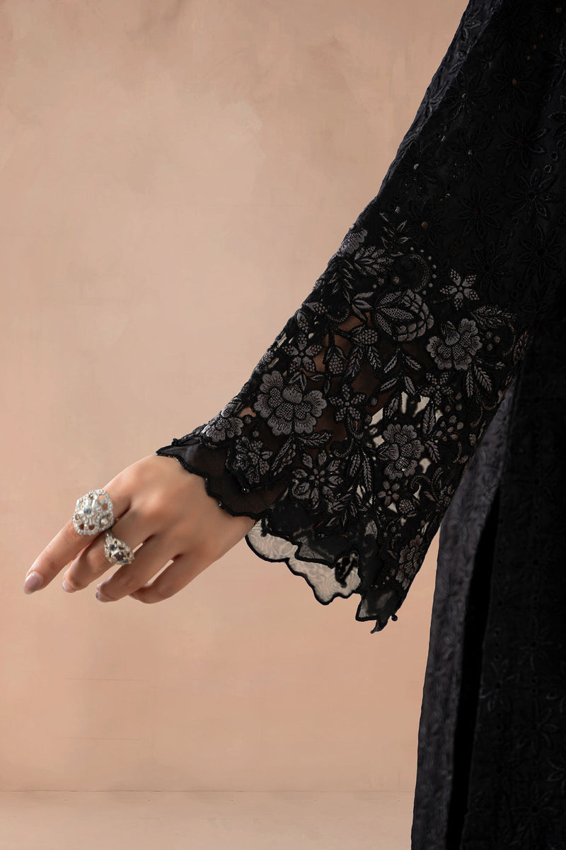 Maria B | Luxury Winter Pret 25 | DW-MN25-11-Black by Maria B - Designer Dress  - Type : Ladies Clothes - Available at Libayah - 100% Original 