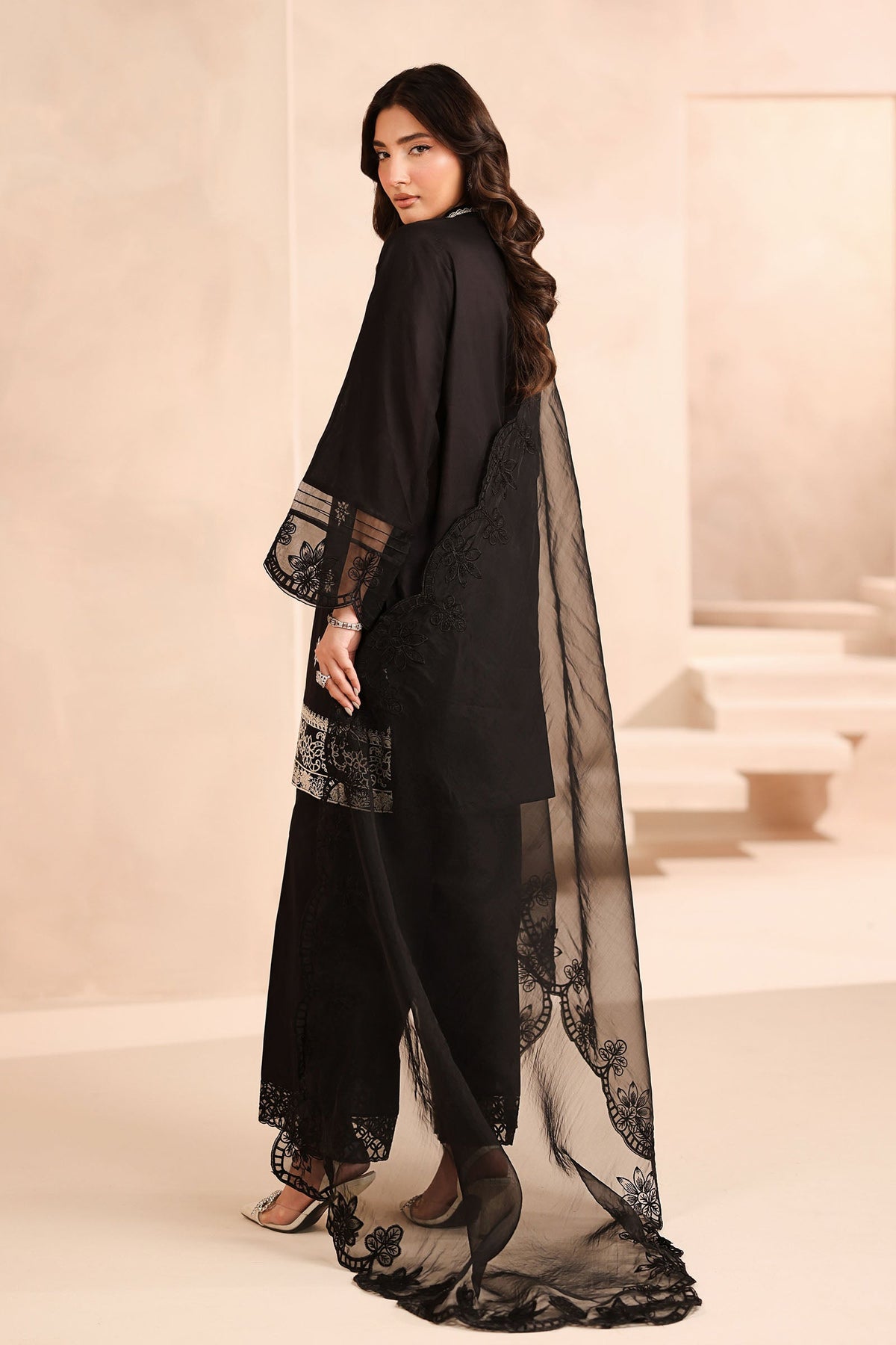 Maria B | Pre Fall Dresses | 3 Piece Embroidered Lawn Suit Black by Maria B - Designer Dress  - Type : Ladies Clothes - Available at Libayah - 100% Original 