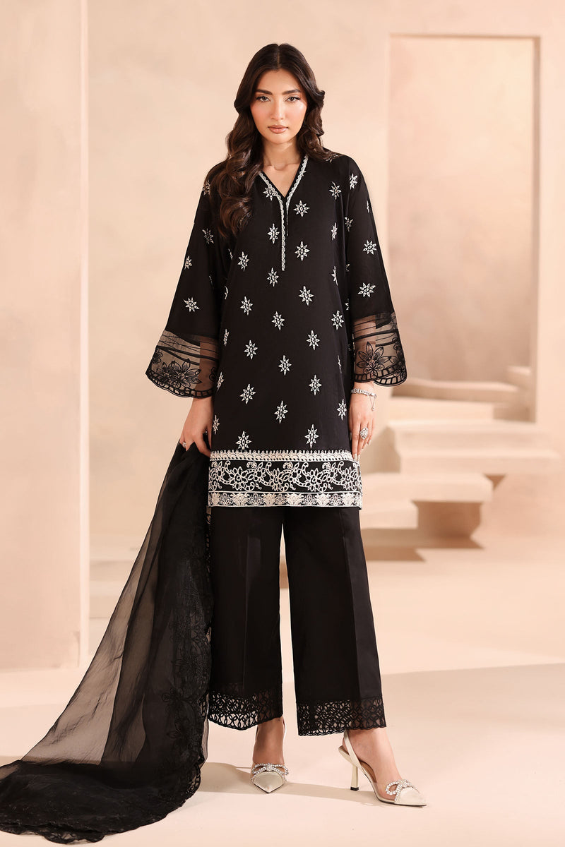 Maria B | Pre Fall Dresses | 3 Piece Embroidered Lawn Suit Black by Maria B - Designer Dress  - Type : Ladies Clothes - Available at Libayah - 100% Original 