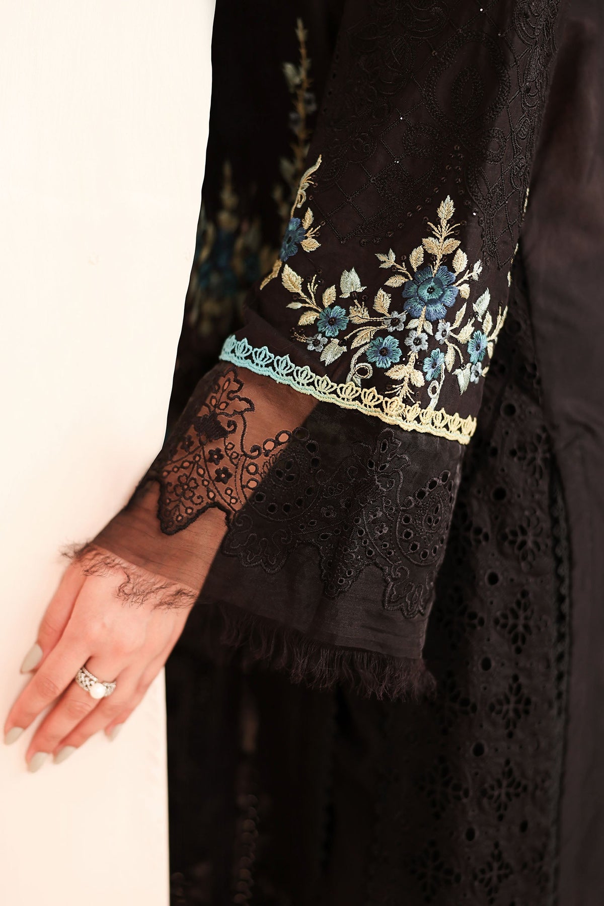 Maria B | Pre Fall Dresses | 3 Piece Embroidered Lawn Suit Black by Maria B - Designer Dress  - Type : Ladies Clothes - Available at Libayah - 100% Original 