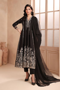 Maria B | Pre Fall Dresses | 3 Piece Embroidered Dobby Suit Black1 by Maria B - Designer Dress  - Type : Ladies Clothes - Available at Libayah - 100% Original 