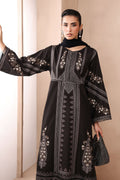 Maria B | Luxury Winter Pret 25 | DW-MN25-10-Black by Maria B - Designer Dress  - Type : Ladies Clothes - Available at Libayah - 100% Original 