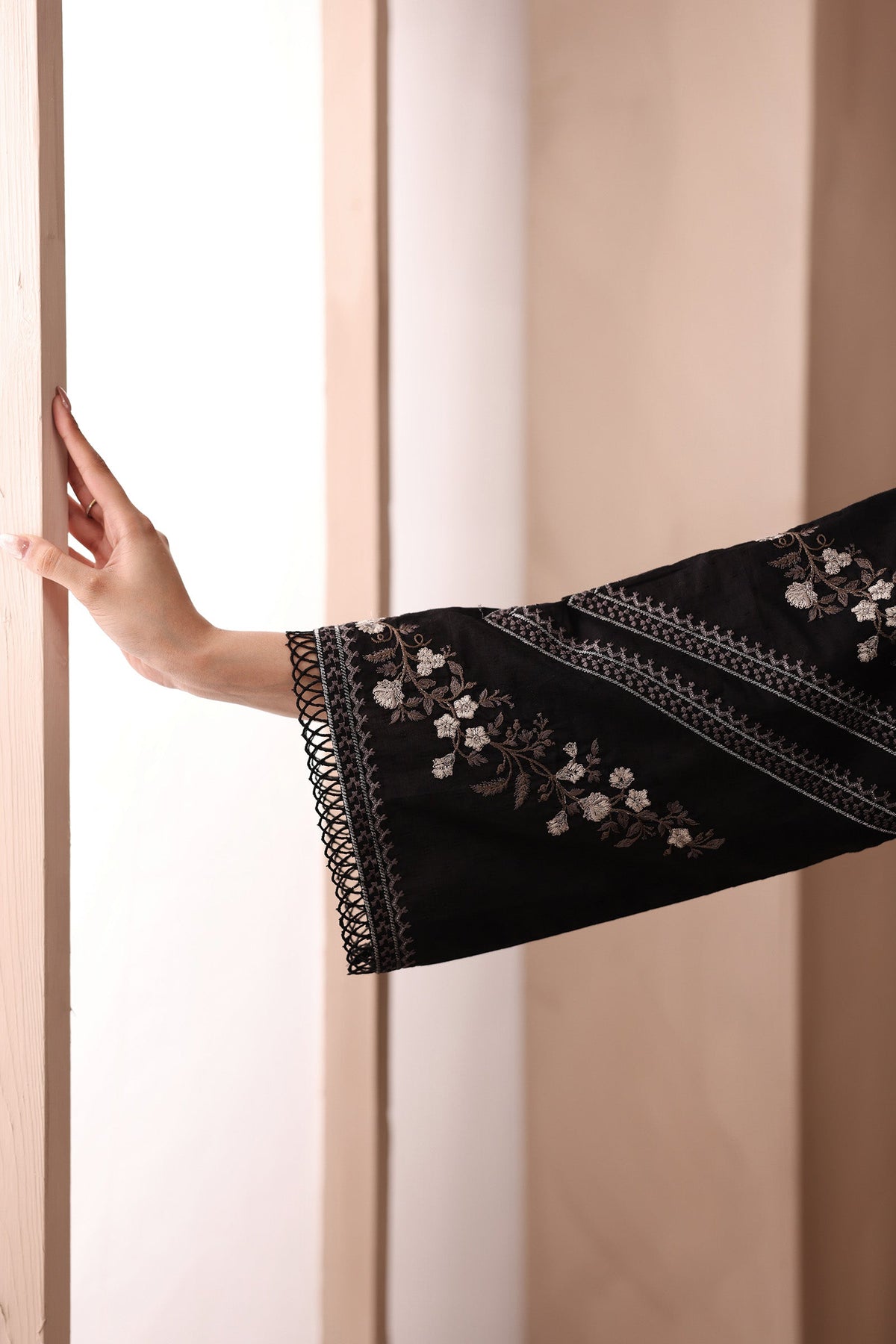 Maria B | Luxury Winter Pret 25 | DW-MN25-10-Black by Maria B - Designer Dress  - Type : Ladies Clothes - Available at Libayah - 100% Original 