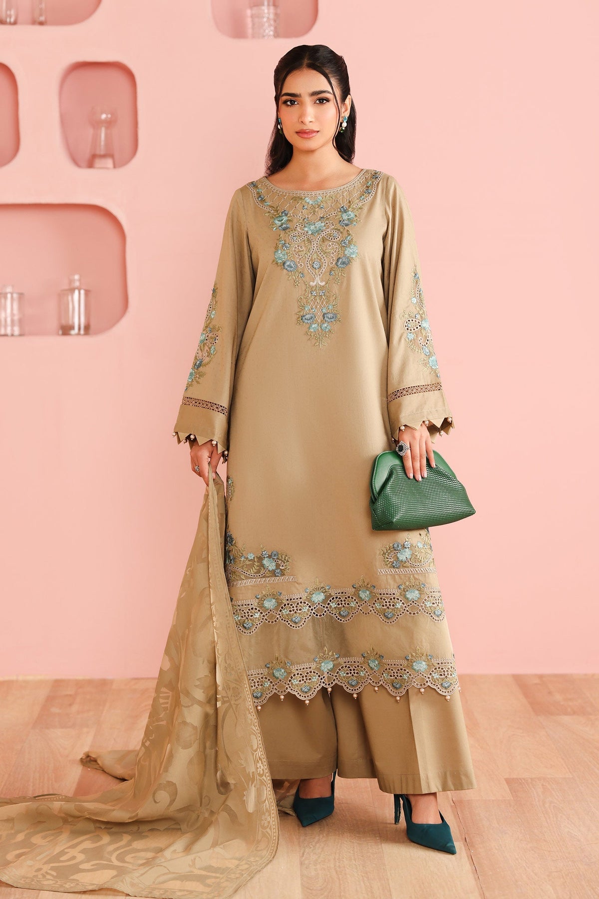 Maria B | Pre Fall 25 | Dobby Suit 15 by Maria B - Designer Dress  - Type : Ladies Clothes - Available at Libayah - 100% Original 