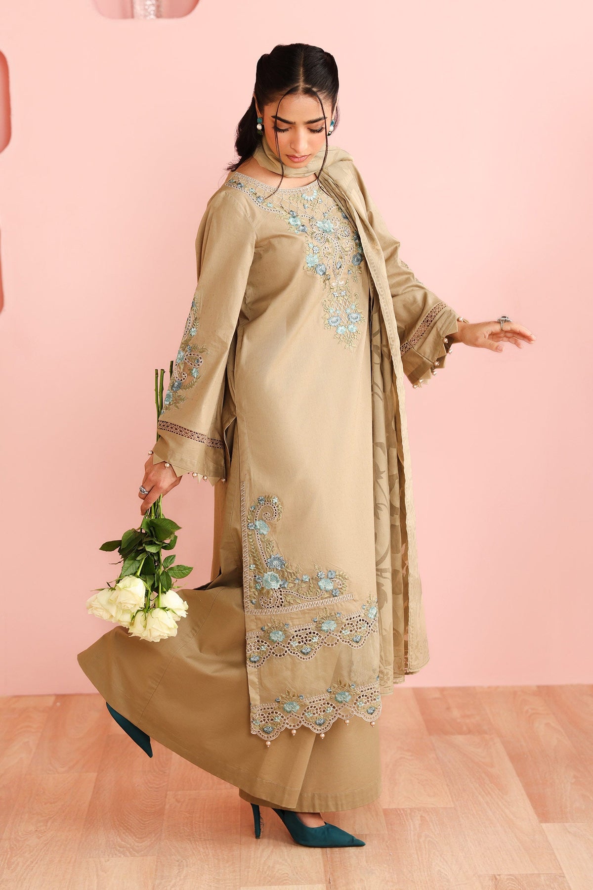 Maria B | Pre Fall 25 | Dobby Suit 15 by Maria B - Designer Dress  - Type : Ladies Clothes - Available at Libayah - 100% Original 