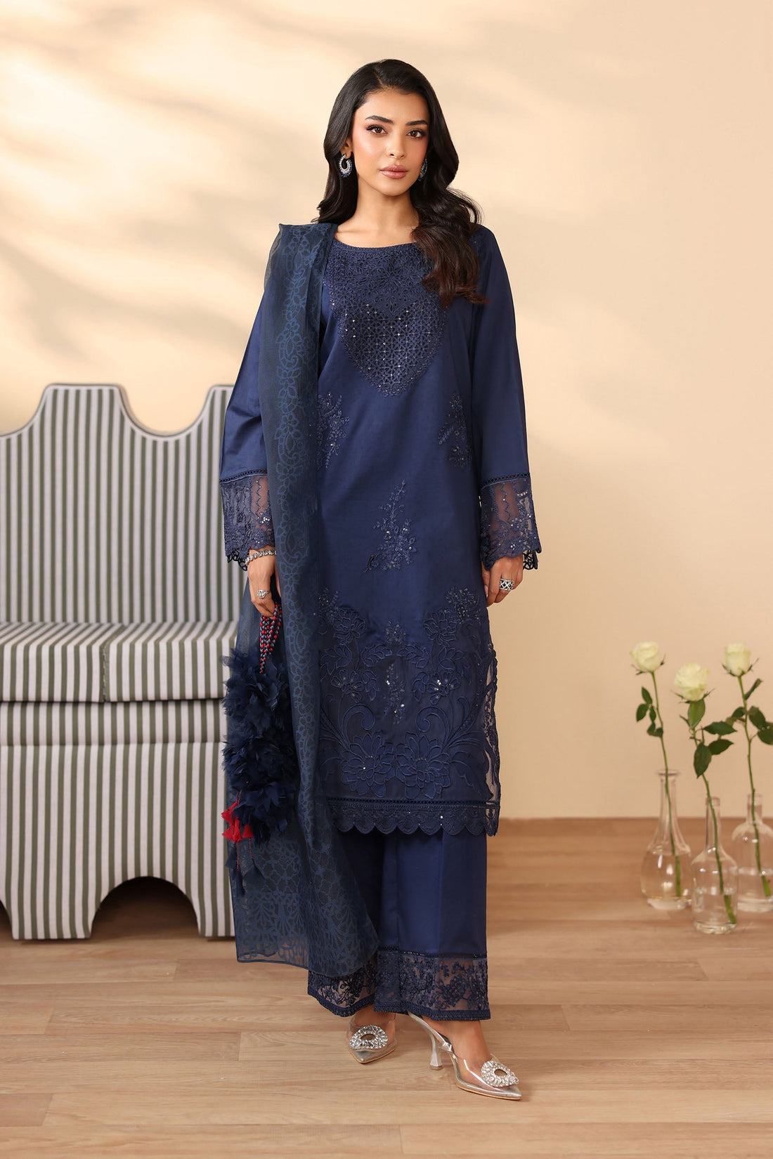 Maria B | Pre Fall 25 | Dobby Suit 12 by Maria B - Designer Dress  - Type : Ladies Clothes - Available at Libayah - 100% Original 