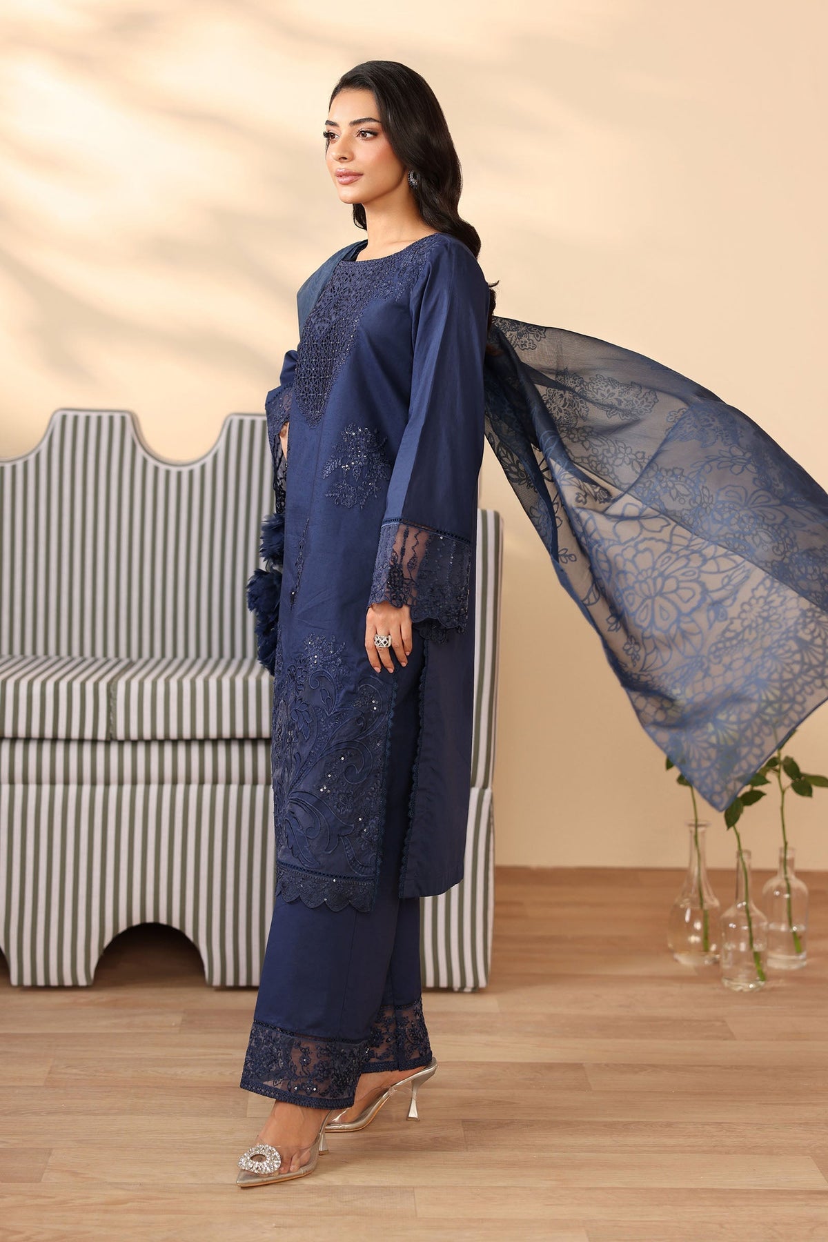 Maria B | Pre Fall 25 | Dobby Suit 12 by Maria B - Designer Dress  - Type : Ladies Clothes - Available at Libayah - 100% Original 