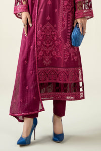 Maria B | Luxury Winter Pret 25 | DW-PF25-23-Magenta by Maria B - Designer Dress  - Type : Ladies Clothes - Available at Libayah - 100% Original 