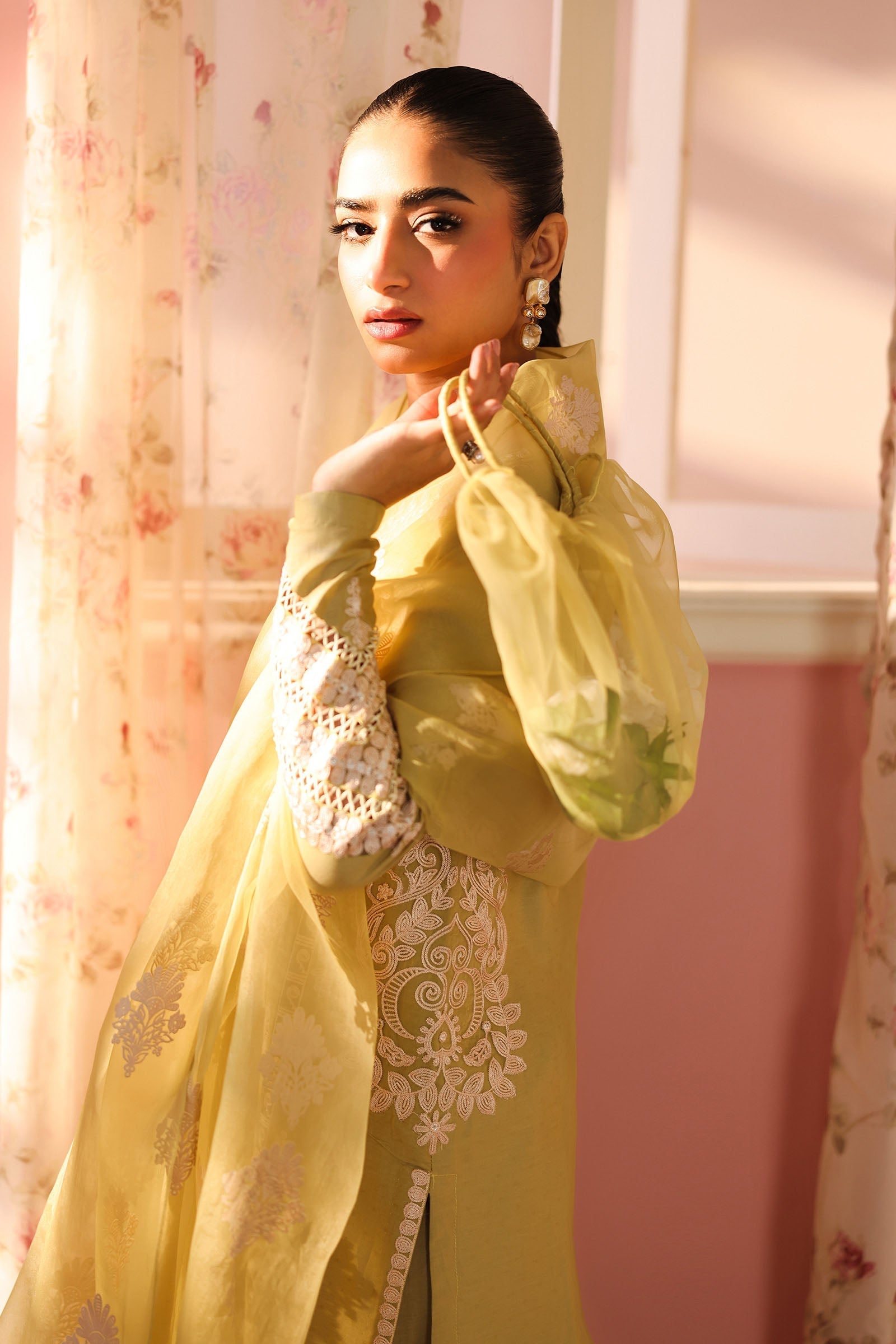 Maria B | Luxury Winter Pret 25 | DW-PF25-34-Light Green by Maria B - Designer Dress  - Type : Ladies Clothes - Available at Libayah - 100% Original 