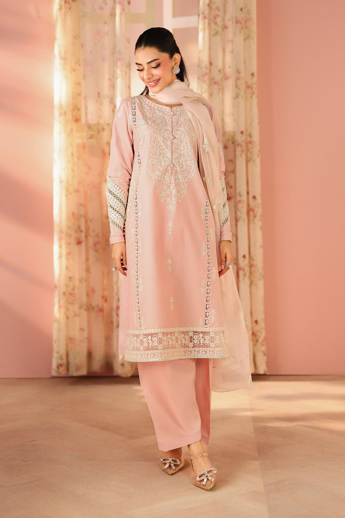 Maria B | Pre Fall 25 | Dobby Suit 04 by Maria B - Designer Dress  - Type : Ladies Clothes - Available at Libayah - 100% Original 
