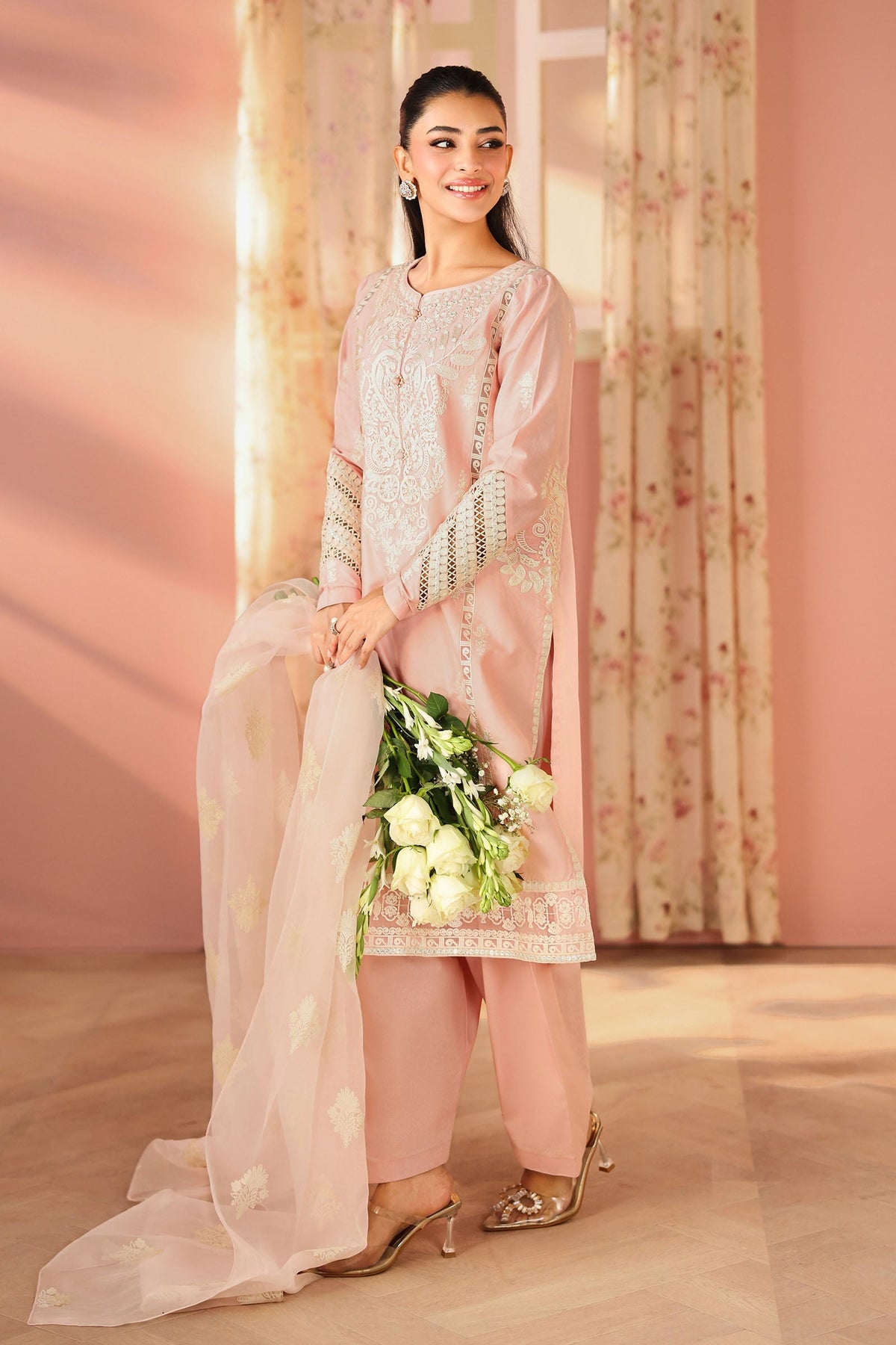 Maria B | Pre Fall 25 | Dobby Suit 04 by Maria B - Designer Dress  - Type : Ladies Clothes - Available at Libayah - 100% Original 