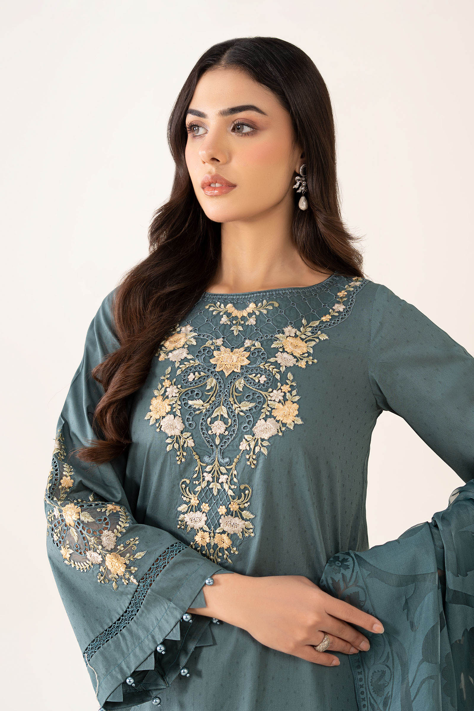 Maria B | Pre Fall 25 | Dobby Suit 15 by Maria B - Designer Dress  - Type : Ladies Clothes - Available at Libayah - 100% Original 