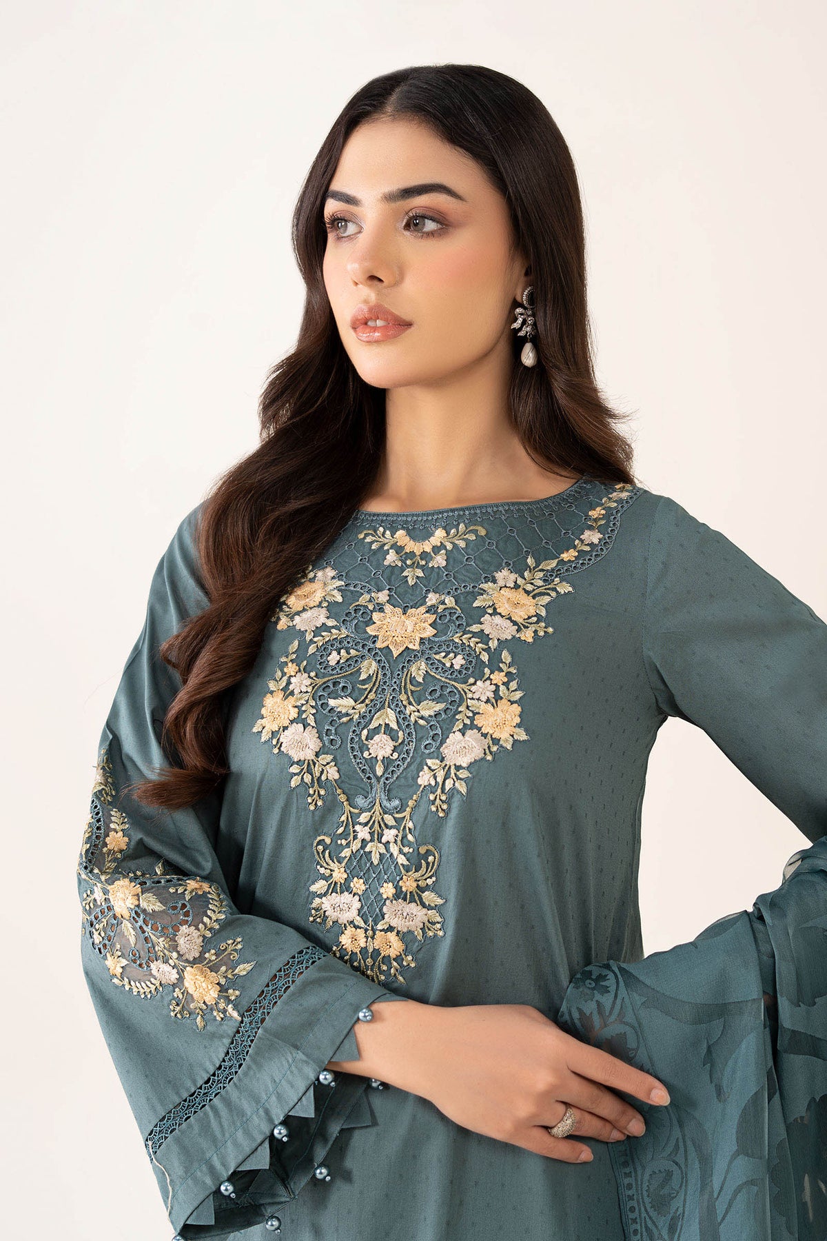Maria B | Pre Fall 25 | Dobby Suit 15 by Maria B - Designer Dress  - Type : Ladies Clothes - Available at Libayah - 100% Original 