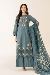 Maria B | Pre Fall Dresses | 3 Piece Embroidered Dobby Suit Teal by Maria B - Designer Dress  - Type : Ladies Clothes - Available at Libayah - 100% Original 