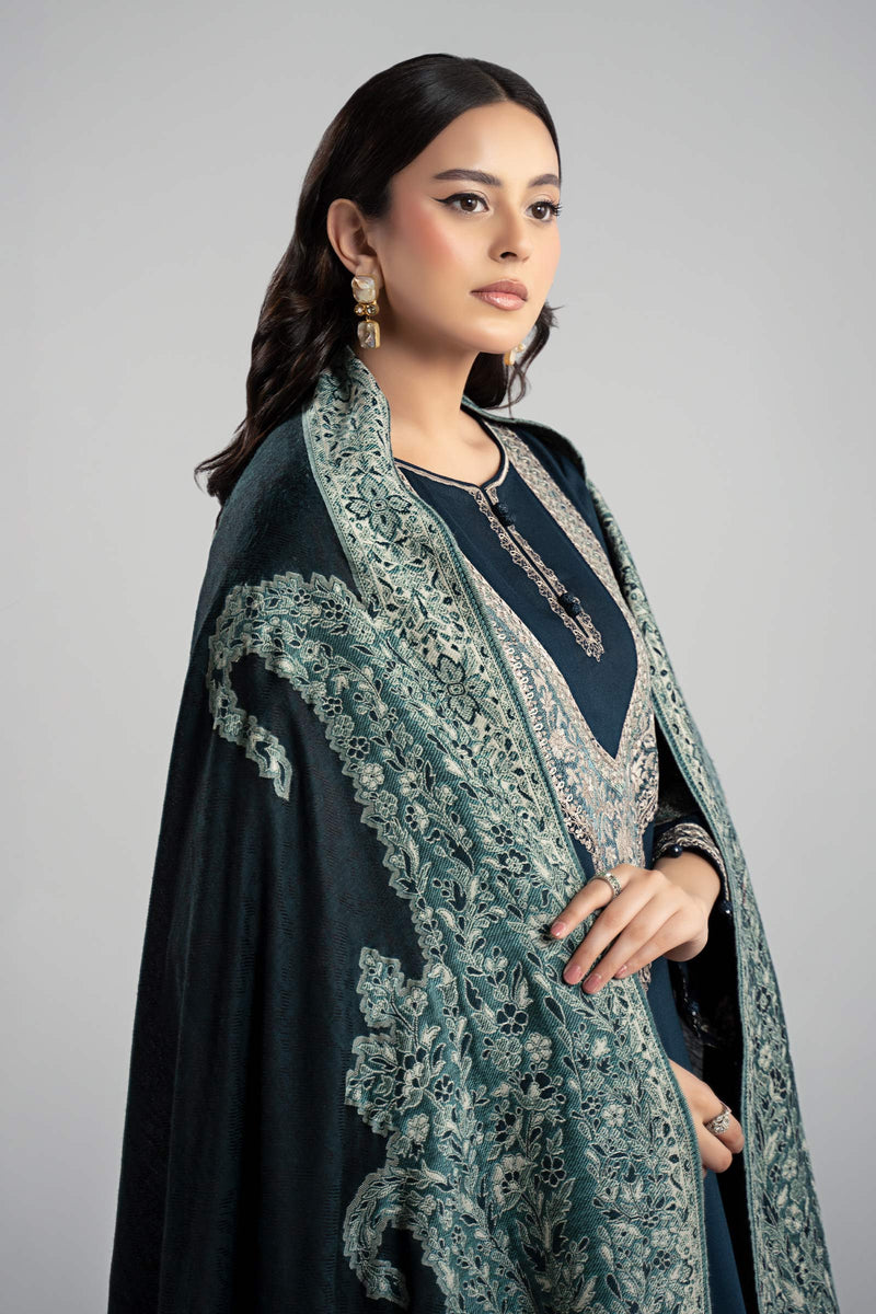 Maria B | Luxury Winter Pret 25 | DW-W24-102R1-Blue by Maria B - Designer Dress  - Type : Ladies Clothes - Available at Libayah - 100% Original 