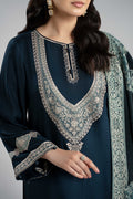 Maria B | Luxury Winter Pret 25 | DW-W24-102R1-Blue by Maria B - Designer Dress  - Type : Ladies Clothes - Available at Libayah - 100% Original 