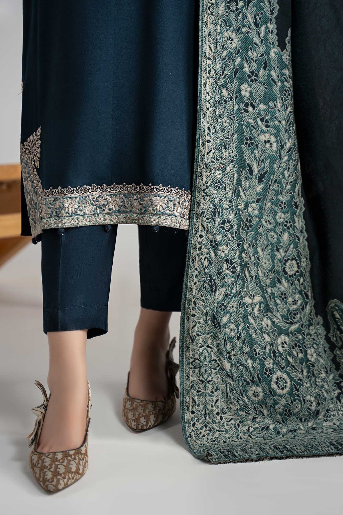 Maria B | Luxury Winter Pret 25 | DW-W24-102R1-Blue by Maria B - Designer Dress  - Type : Ladies Clothes - Available at Libayah - 100% Original 