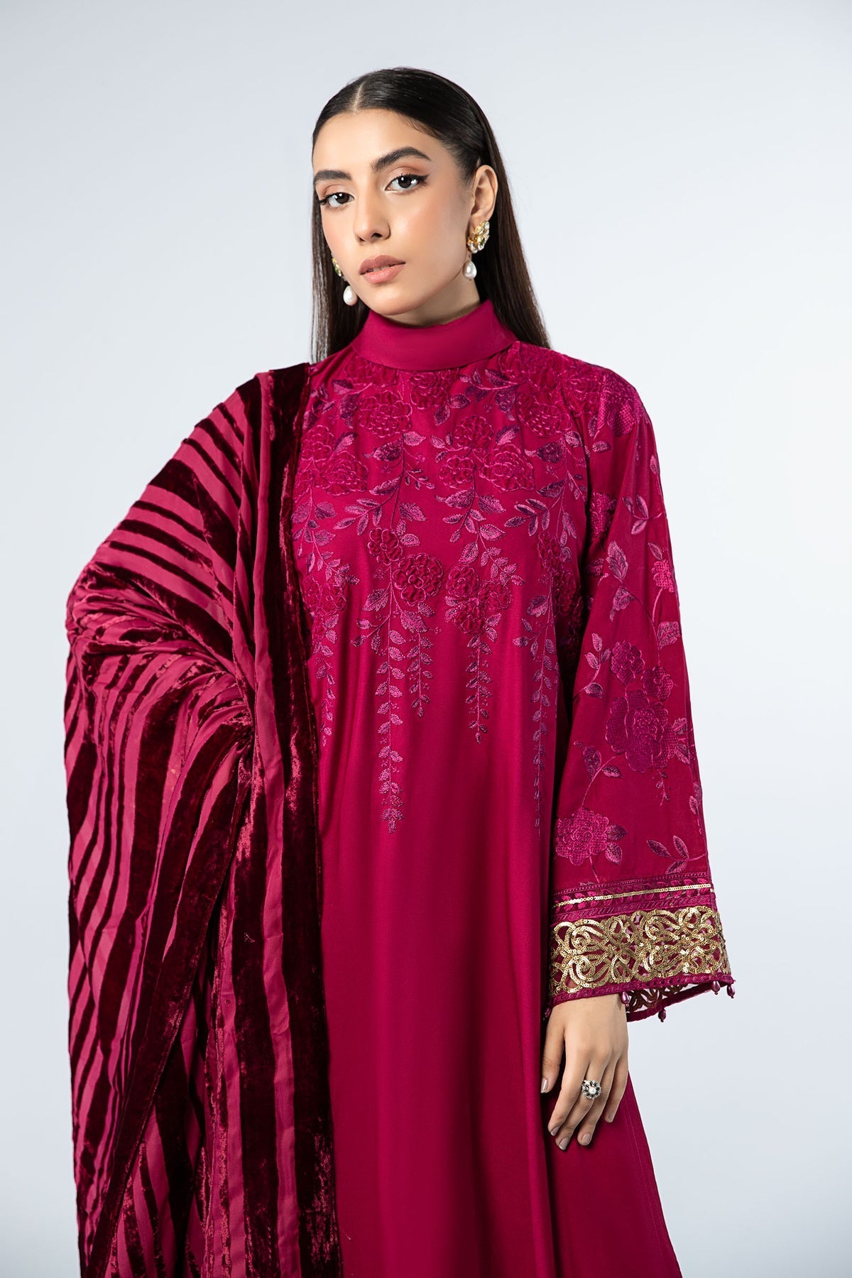 Maria B | Casual Pret 2024 | Linen Suit | DW-W24-103 by Maria B - Designer Dress - Type: Ladies Clothes - Available at Libayah - 100% Original