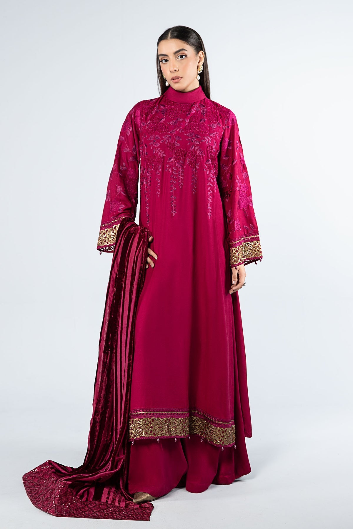 Maria B | Casual Pret 2024 | Linen Suit | DW-W24-103 by Maria B - Designer Dress - Type: Ladies Clothes - Available at Libayah - 100% Original