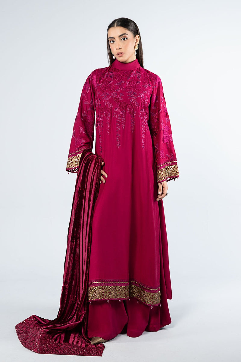 Maria B | Casual Pret 2024 | Linen Suit | DW-W24-103 by Maria B - Designer Dress - Type: Ladies Clothes - Available at Libayah - 100% Original