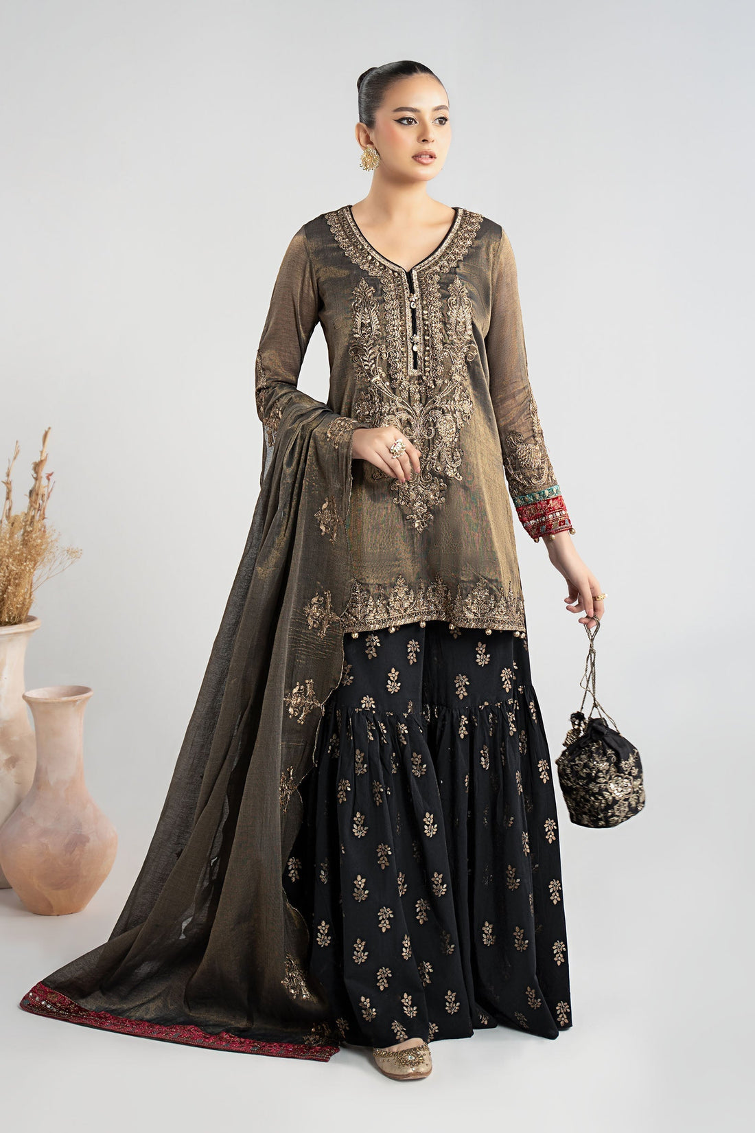 Maria B | Luxury Winter Pret 25 | DW-W25-01-Black by Maria B - Designer Dress  - Type : Ladies Clothes - Available at Libayah - 100% Original 