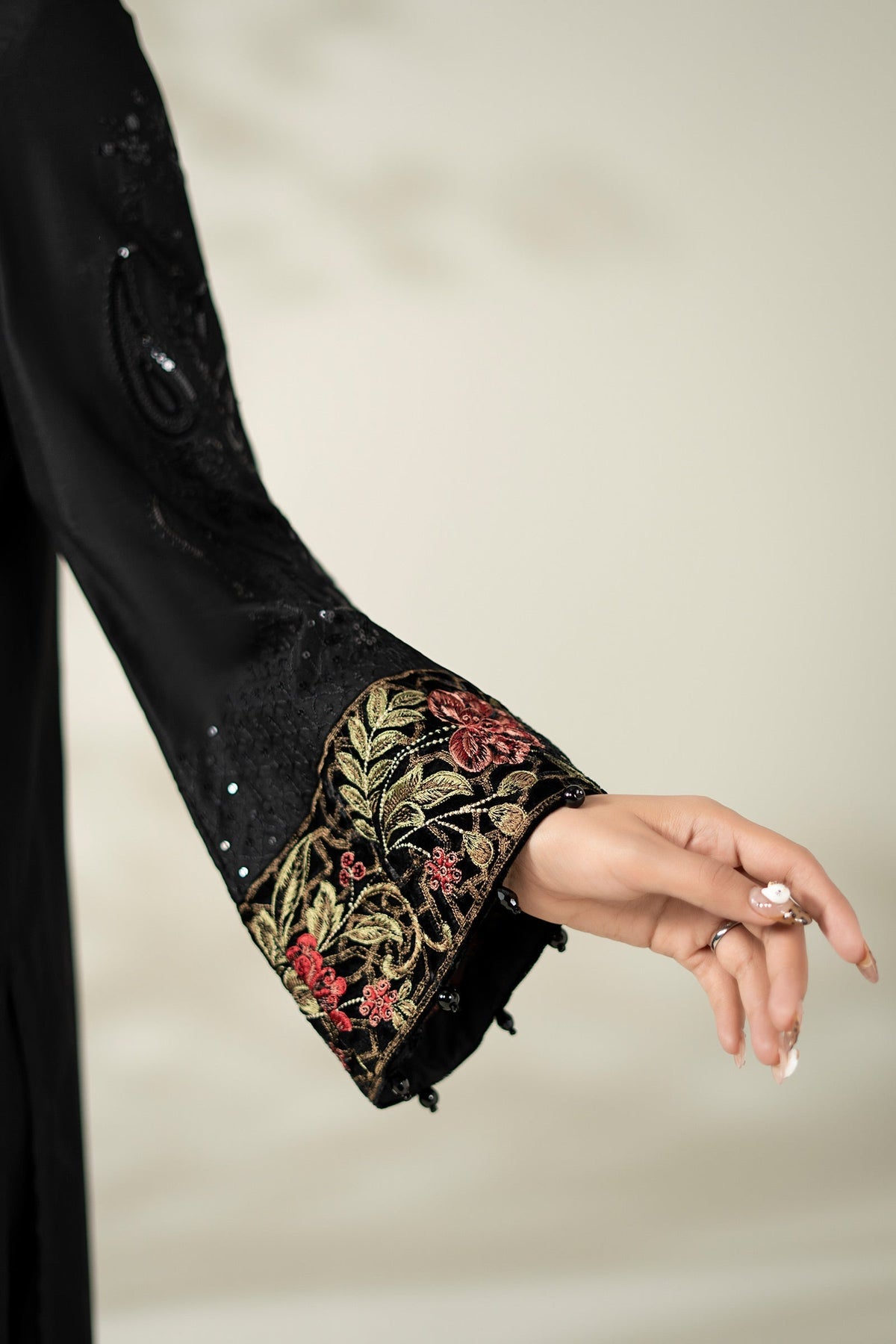 Maria B | Luxury Winter Pret 25 | DW-W25-20-Black by Maria B - Designer Dress  - Type : Ladies Clothes - Available at Libayah - 100% Original 