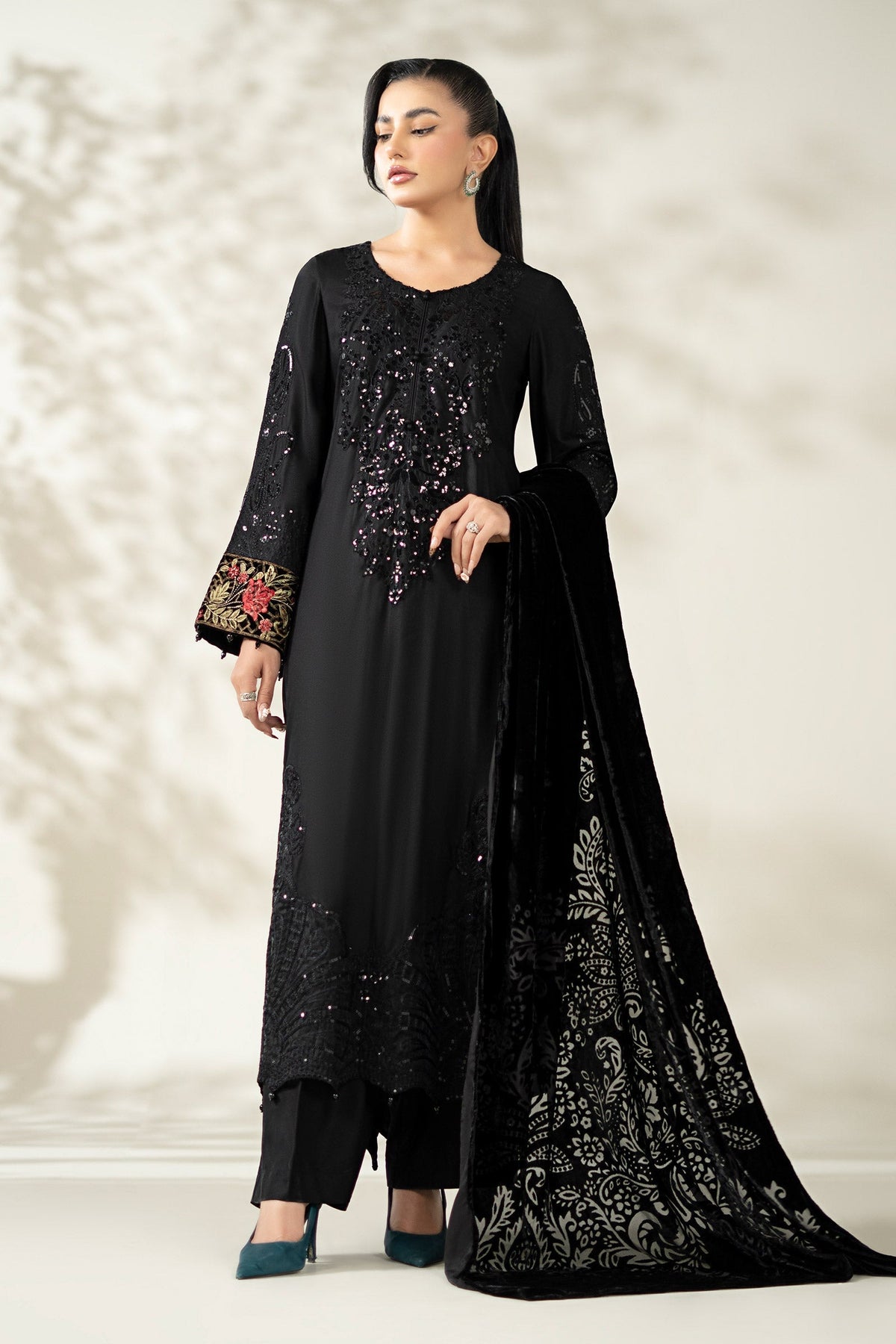 Maria B | Pre Fall Dresses | 3 Piece Embroidered Linen Suit UU by Maria B - Designer Dress  - Type : Ladies Clothes - Available at Libayah - 100% Original 