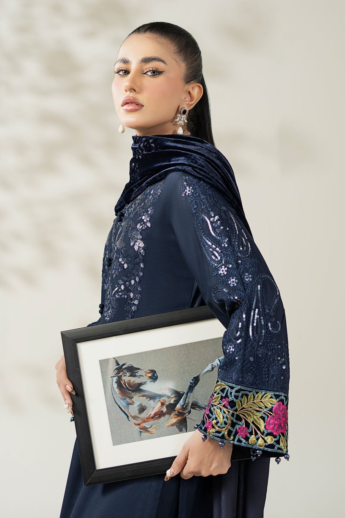 Maria B | Luxury Winte r Pret 25 |DW-W25-20-Blue by Maria B - Designer Dress  - Type : Ladies Clothes - Available at Libayah - 100% Original 