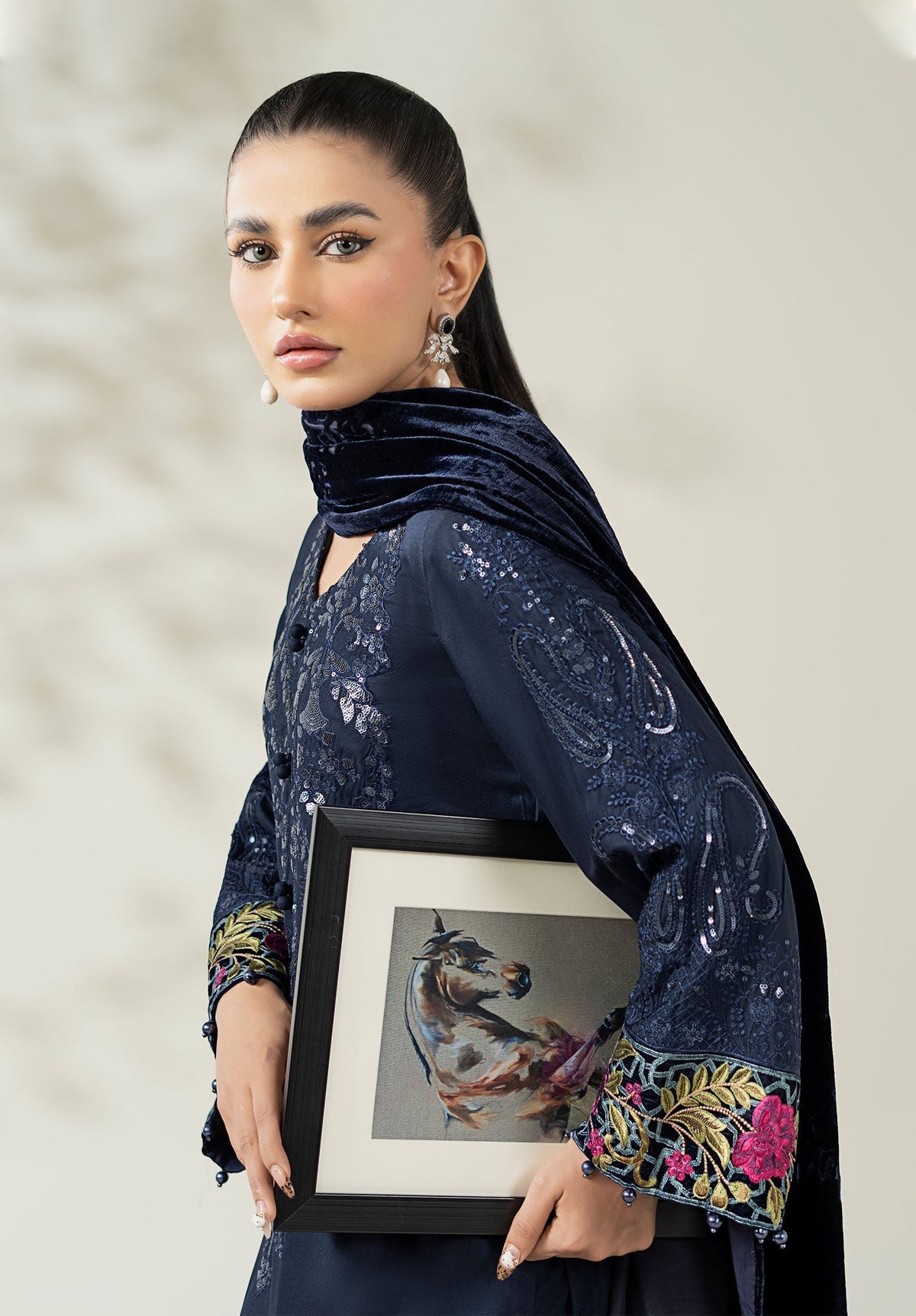 Maria B | Luxury Winte r Pret 25 |DW-W25-20-Blue by Maria B - Designer Dress  - Type : Ladies Clothes - Available at Libayah - 100% Original 