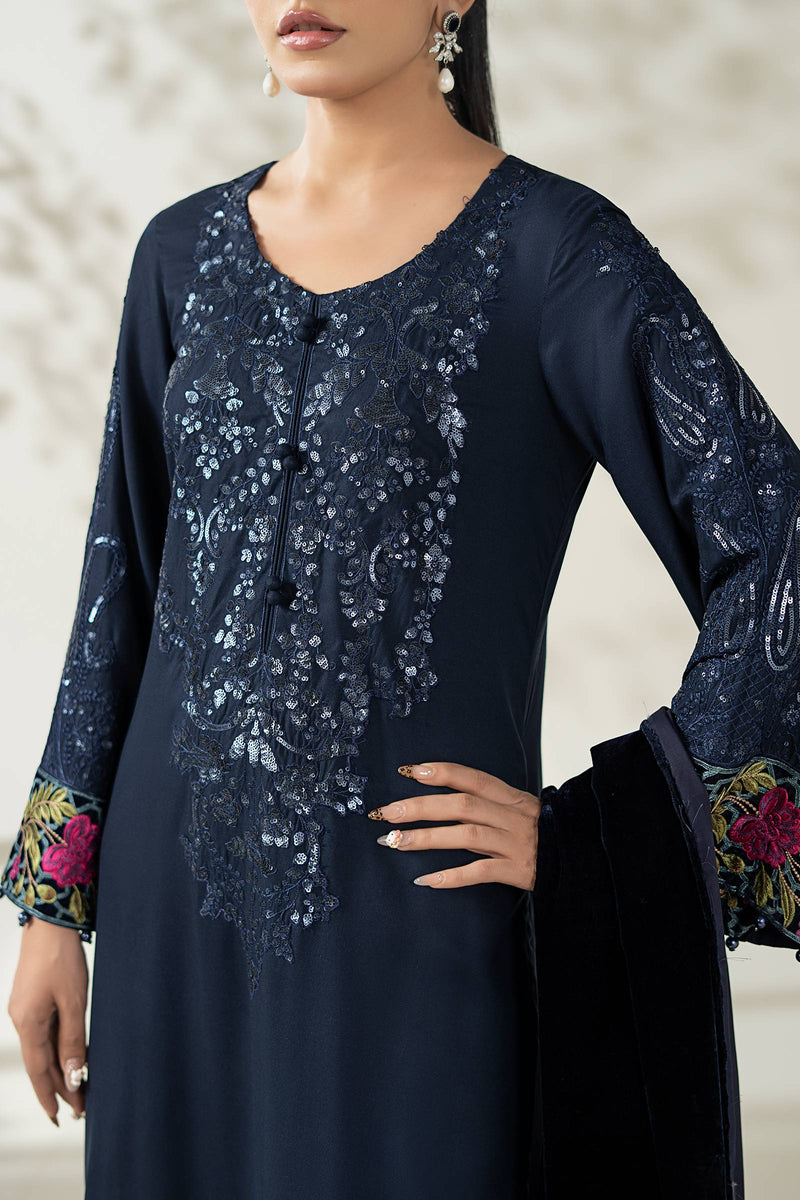 Maria B | Luxury Winte r Pret 25 |DW-W25-20-Blue by Maria B - Designer Dress  - Type : Ladies Clothes - Available at Libayah - 100% Original 