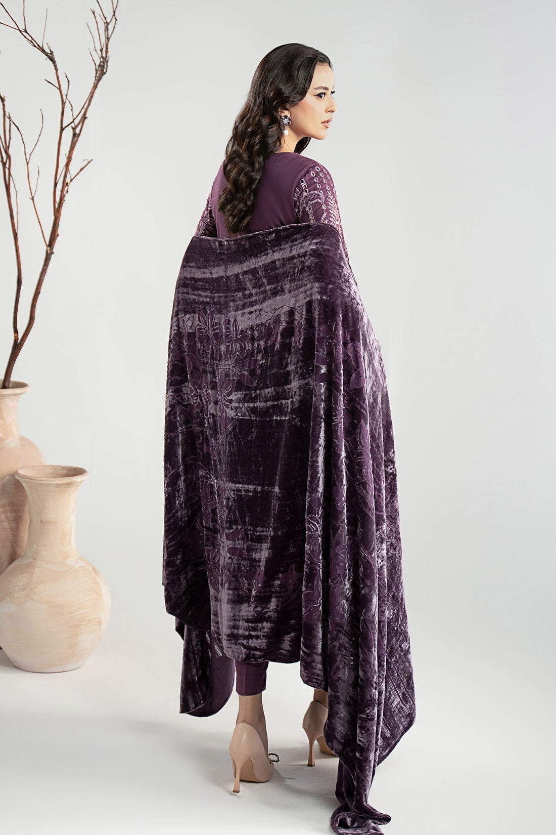 Maria B | Luxury Winter Pret 25 | DW-W25-24-Purple by Maria B - Designer Dress  - Type : Ladies Clothes - Available at Libayah - 100% Original 