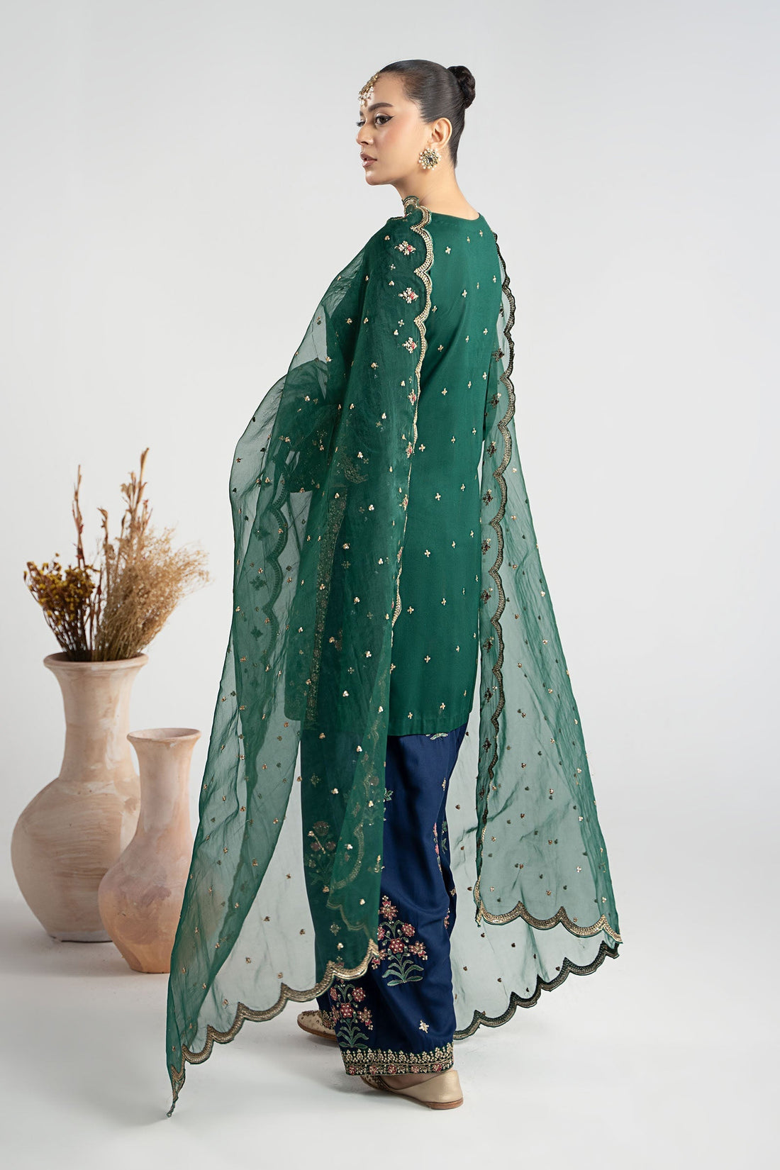 Maria B | Luxury Winter Pret 25 | DW-W25-27-Green by Maria B - Designer Dress  - Type : Ladies Clothes - Available at Libayah - 100% Original 