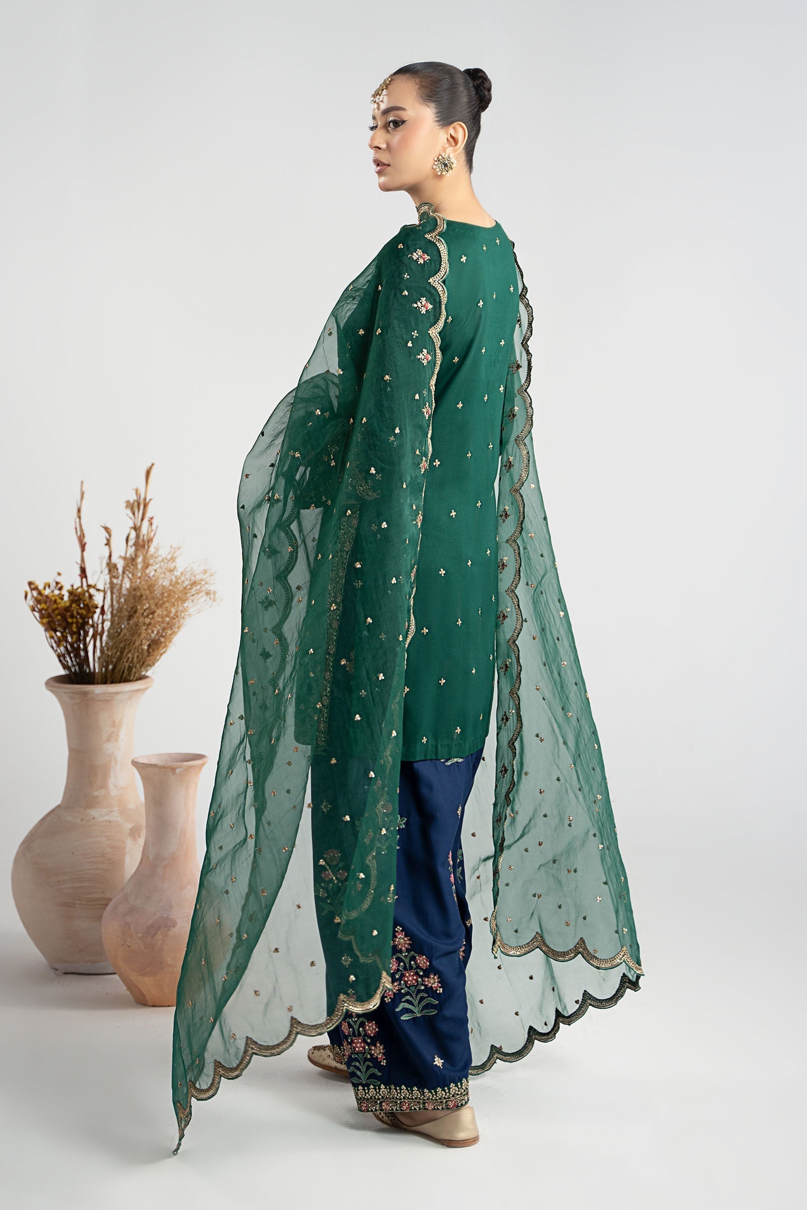 Maria B | Luxury Winter Pret 25 | DW-W25-27-Green by Maria B - Designer Dress  - Type : Ladies Clothes - Available at Libayah - 100% Original 