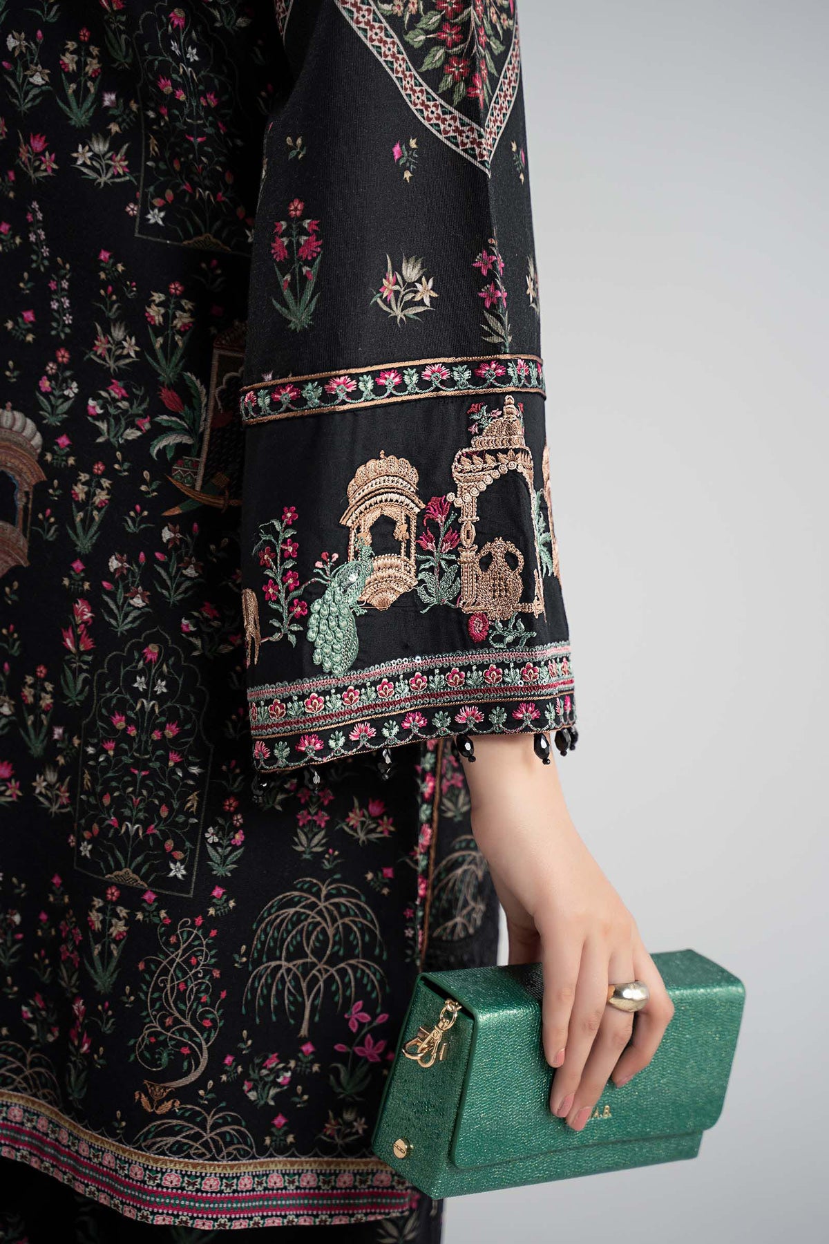 Maria B | Luxury Winter Pret 25 | DW-W25-35-Black by Maria B - Designer Dress  - Type : Ladies Clothes - Available at Libayah - 100% Original 