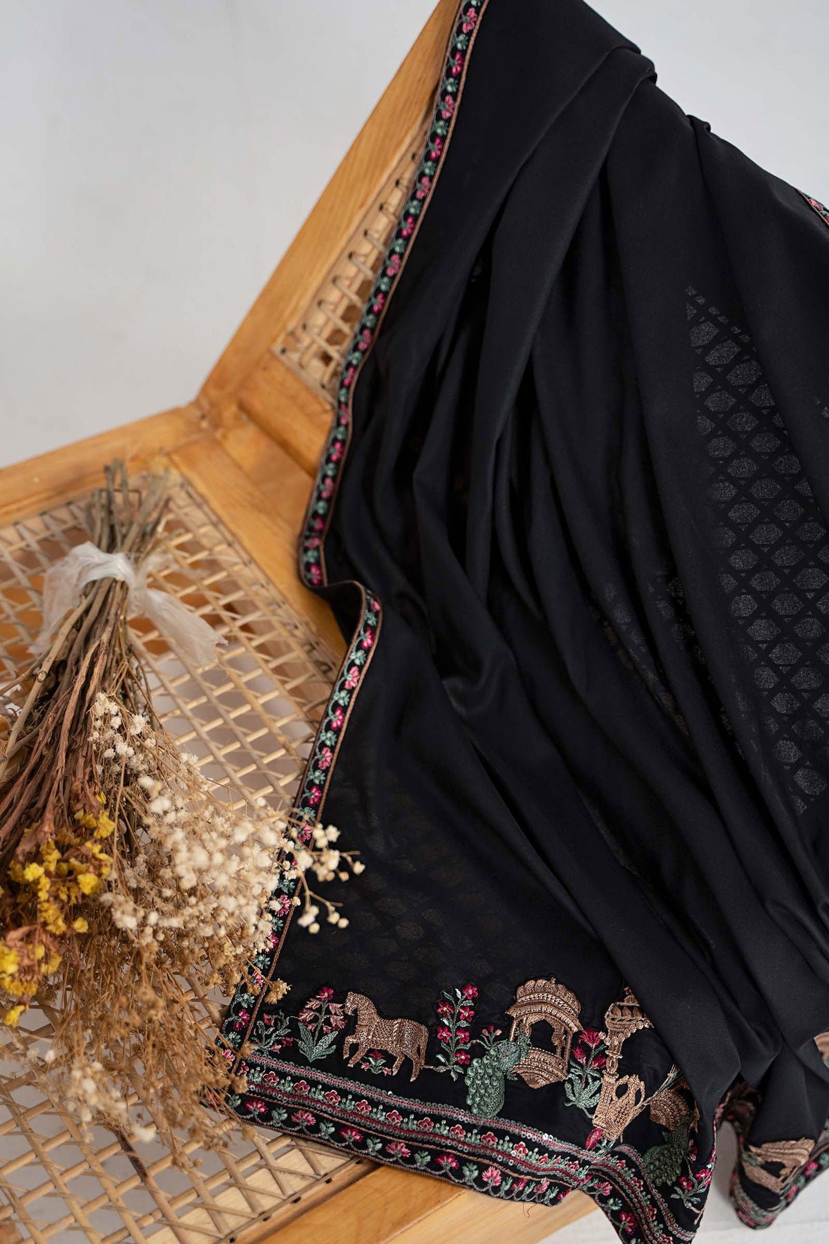 Maria B | Luxury Winter Pret 25 | DW-W25-35-Black by Maria B - Designer Dress  - Type : Ladies Clothes - Available at Libayah - 100% Original 