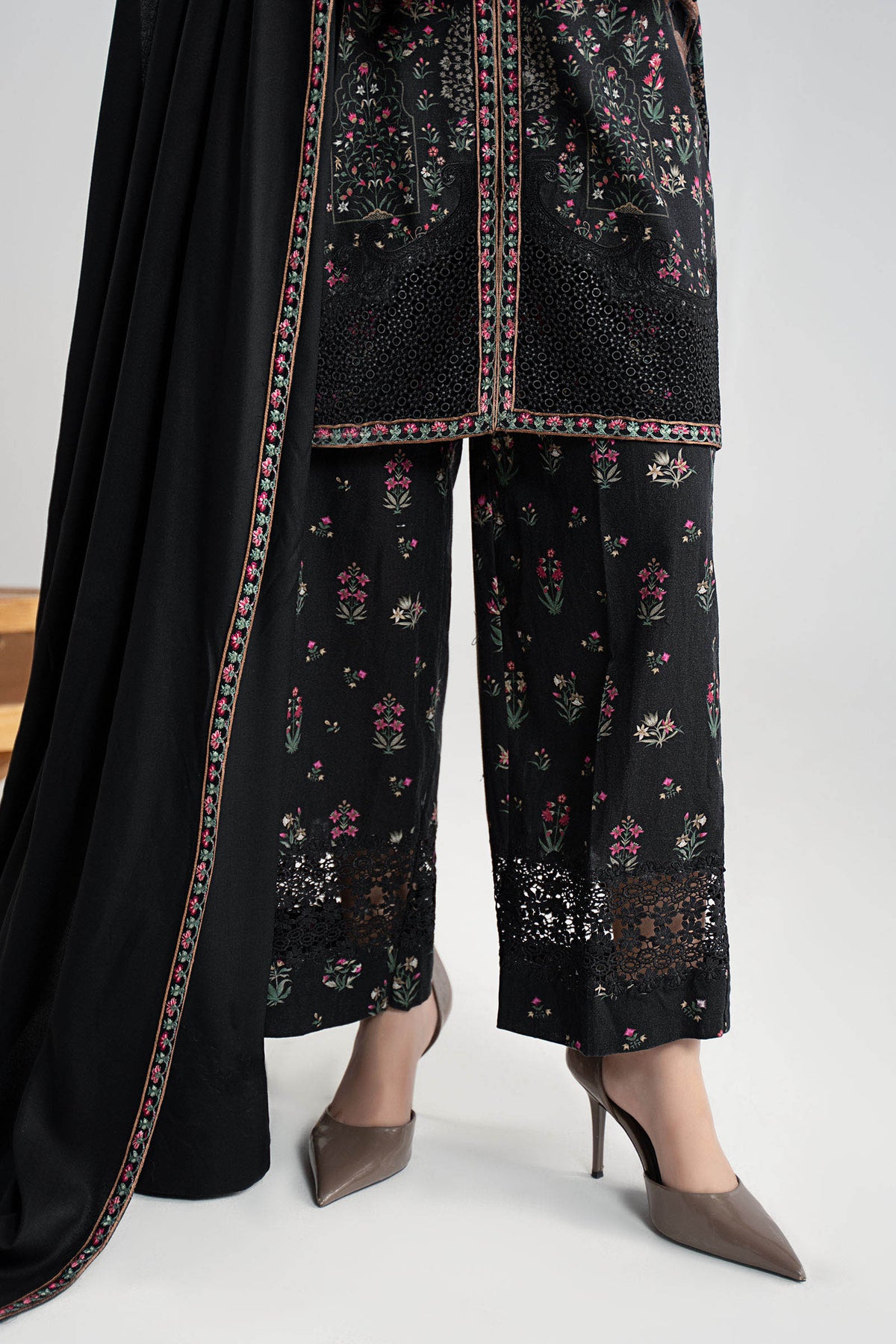 Maria B | Luxury Winter Pret 25 | DW-W25-35-Black by Maria B - Designer Dress  - Type : Ladies Clothes - Available at Libayah - 100% Original 