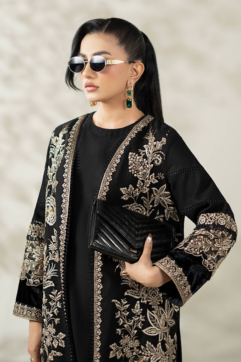 Maria B | Luxury Winter Pret 25 | DW-W25-43-Black by Maria B - Designer Dress  - Type : Ladies Clothes - Available at Libayah - 100% Original 