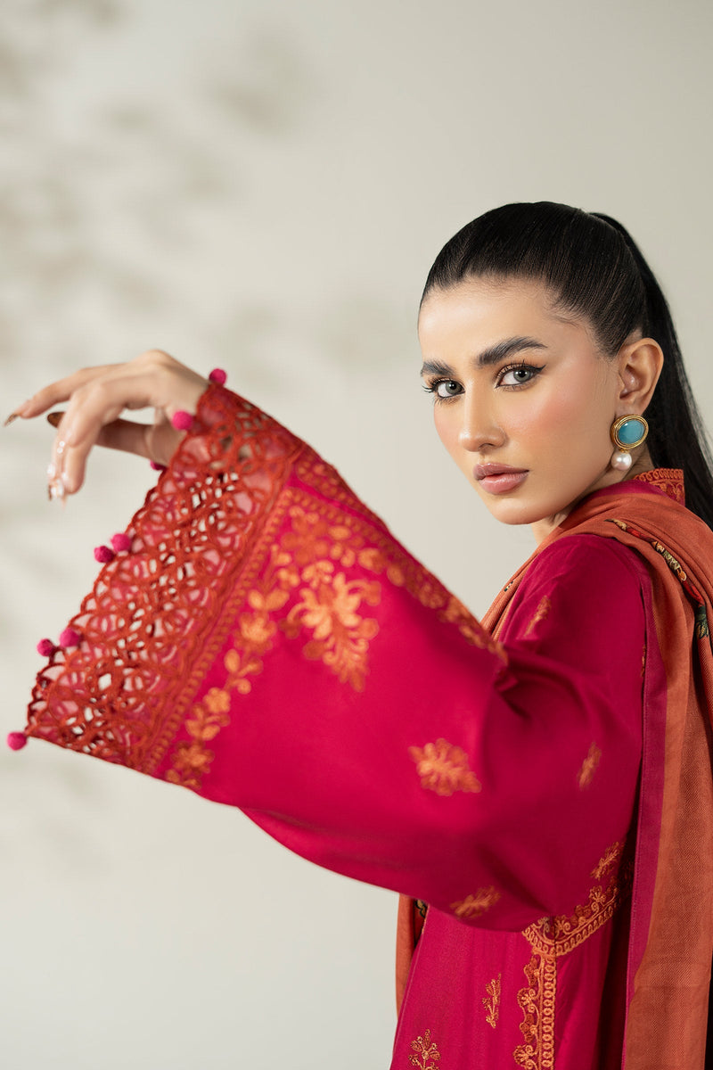 Maria B | Luxury Winter Pret 25 | DW-W25-46-Hot Pink by Maria B - Designer Dress  - Type : Ladies Clothes - Available at Libayah - 100% Original 