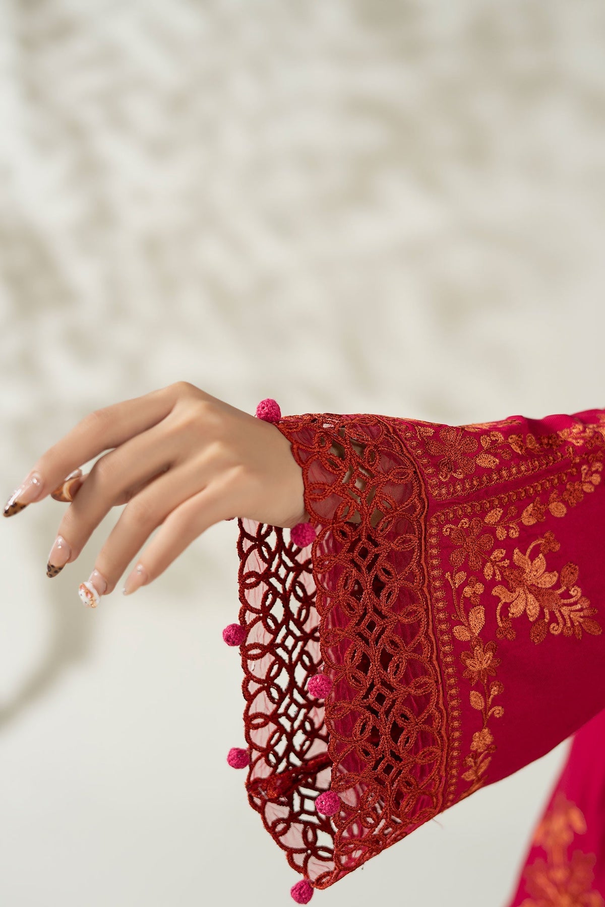 Maria B | Luxury Winter Pret 25 | DW-W25-46-Hot Pink by Maria B - Designer Dress  - Type : Ladies Clothes - Available at Libayah - 100% Original 